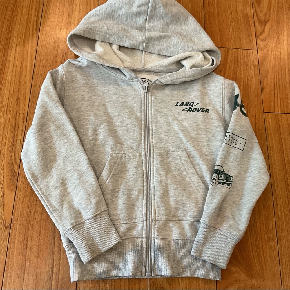 PacSun Land Rover Gray Kids Hoodie with Vintage Cars design XS 4/5Y